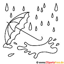 Regenschirm Herbst Malvorlage zum Ausdrucken