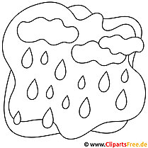 Rain cloud autumnal coloring page for painting