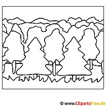 Forest coloring picture - autumn pictures for coloring