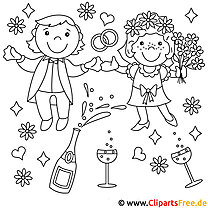 Wedding day coloring pages