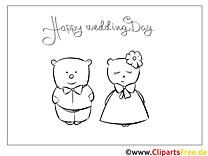 Medve esküvői ruha színező oldalai – Gratulálunk az esküvőhöz