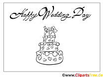 Figurine bridal couple cake coloring page congratulations on the wedding
