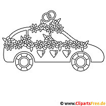 Wedding car picture for coloring