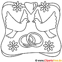 Coloring page doves wedding