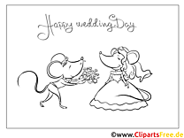 Mysz bukiet kwiatów kolorowanka Gratulacje na weselu