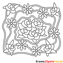 Roses coloring page to print