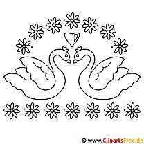 Swan coloring page for wedding