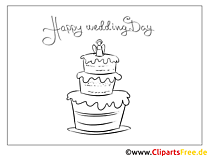 Coloriage gâteau crème - Félicitations pour le mariage