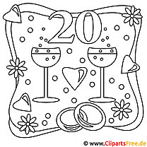 Wedding party clip art for coloring