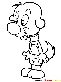 Cartoon Hund Ausmalbild kostenlos