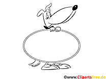 Cartoon dog coloring page to print and color for free