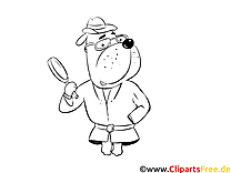 Dog magnifying glass coloring pages professions for school and kindergarten