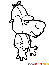 Dog coloring page for free