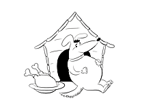 Dog kennel coloring page to print and color for free