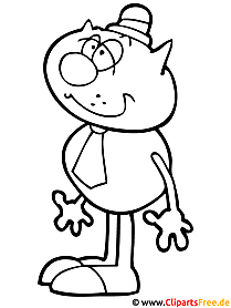 Cartoon cat coloring page for free