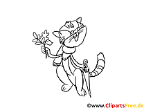 Элегантный кот - раскраски бесплатно Осень