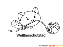 Cat and Ball coloring page to print and color