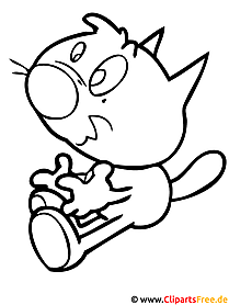Coloring page free cat