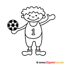 Enfant joue au football. Image à colorier à colorier