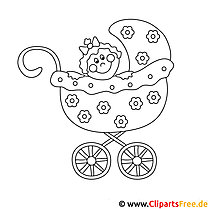 Boyama için bebek arabası resmi