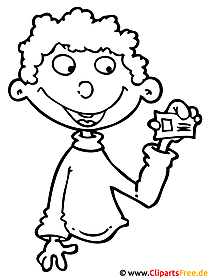 Coloring page for children driver's license