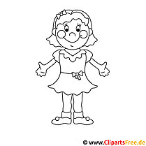 Dibujo de Niña como princesa para colorear