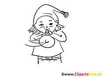 Gnome with trumpet coloring page