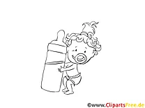 Little Baby Coloring Page free