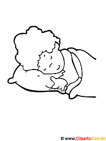 किंडरगार्टन के लिए रंग पेज मुफ्त - सो रहा बच्चा