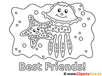 Coloring pages for kindergarten children with sea fauna