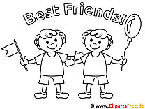 Coloring pages for children's rooms - best friends