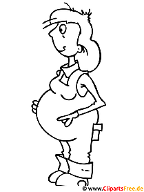 Σελίδα χρωματισμού εικόνας εγκύου γυναίκας για παιδιά