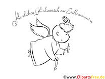Coloring picture First Communion Angel Halo