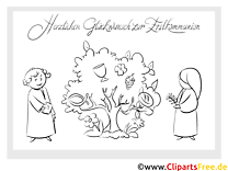 First communion coloring page tree