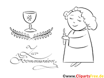 First communion coloring page chalice olive branch