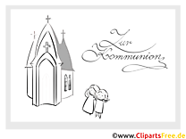First communion coloring page church kids