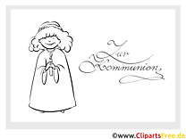 First communion coloring page girl candle