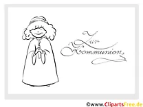 Erstkommunion Malvorlage Mädchen Kerze