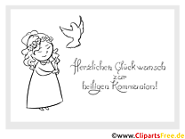 Coloriage communion fille colombe