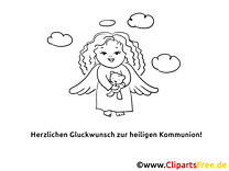 Communion coloring page soft toy angel