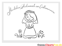 Dibujos de flores de niña para colorear para comunion