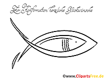 Fish Coloring Page for Confirmation