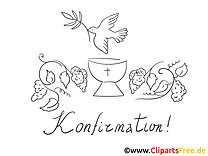 Confirmation coloring picture chalice dove
