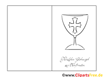 Складная карточка-подтверждение для раскрашивания Чаши Креста