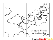 Print and color in cloud angel greeting cards for confirmation