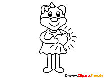 Monkey with a heart coloring page