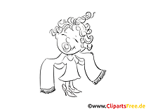 Little girl pictures, coloring pages, graphics for printing and coloring