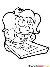 Schoolgirl coloring page for free
