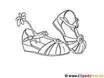 Drawing template of summer shoes