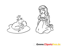 Frog prince fairy tale coloring page